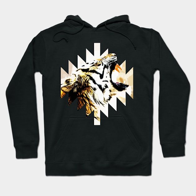 Growling  Amur Tiger Hoodie by Nartissima